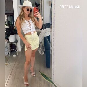 Forever 21 Light Yellow Pencil Skirt